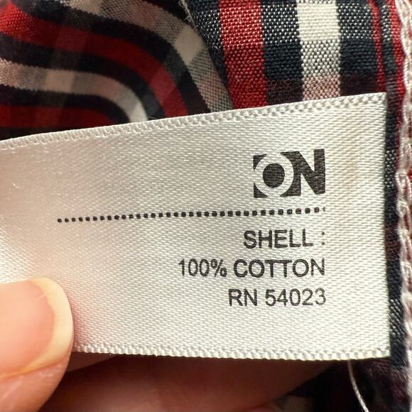 OLD Navy Men's XXL Vtg Holiday Plaid 100% Cotton Button Down Business Shirt - Picture 5 of 11